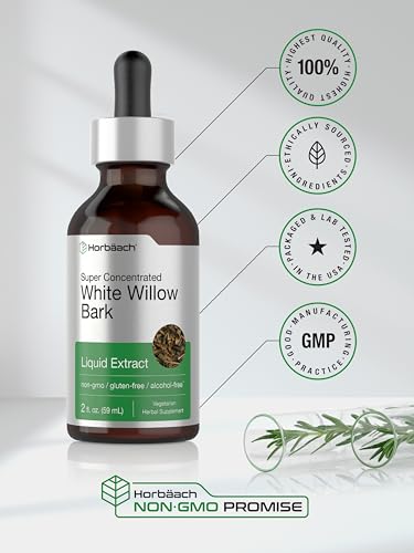 White Willow Bark Extract | 2 fl oz | Alcohol Free Liquid Tincture | Super Concentrated Horbäach Au supplements