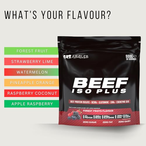 OUT ANGLED Beef Iso Plus, Beef Protein Isolate Powder, High Protein with Natural BCAAs, Zero Fat and Sugar OUT ANGLED Au supplements