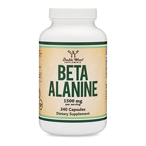 Beta Alanine Powder Capsules (Bulk Jar 240 Pills, 1.5 Gram Servings) Stimulant Free Pre Double Wood Supplements Au supplements
