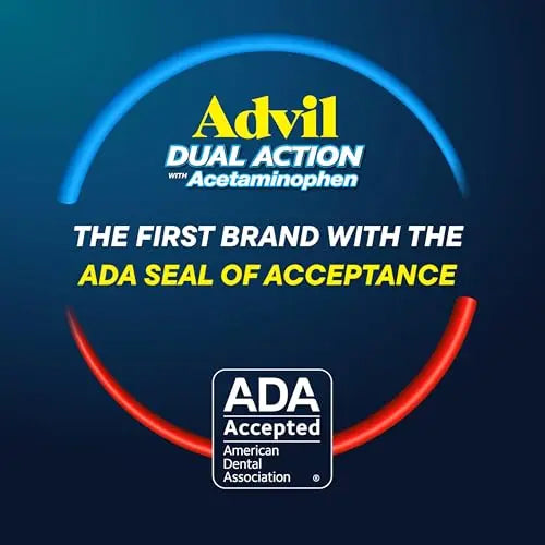 Advil Dual Action Coated Caplets with Acetaminophen, 250 Mg Ibuprofen and 500 Mg Acetaminophen Per Dose (2 Dose Equivalent) for 8 Hour Pain Relief - 72 Count Advil Au supplements