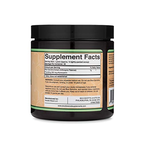 Blue Spirulina Powder - Maximum 35% Phycocyanin Content, Superfood Powder from Blue Double Wood Supplements Au supplements