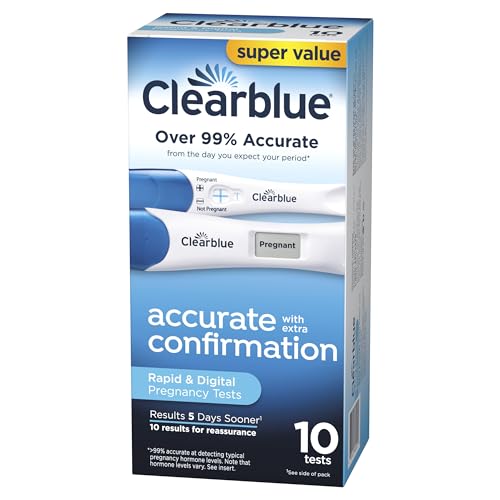 Clearblue Pregnancy Test Combo Pack, 10ct - Digital with Smart Countdown & Rapid Clearblue Au supplements