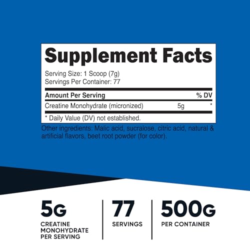 Nutricost Creatine Monohydrate Powder (Watermelon, 500 Gram) - Micronized Creatine Nutricost Au supplements
