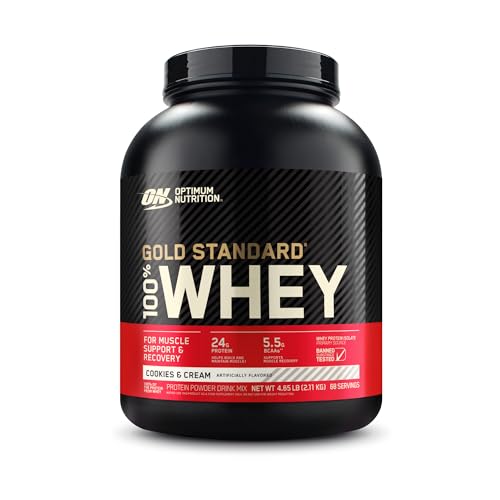 Optimum Nutrition Gold Standard 100% Whey Protein Powder, Cookies & Cream, 5 Pound Optimum Nutrition Au supplements