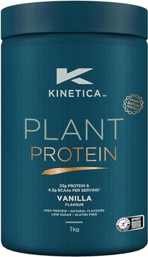 Kinetica Vanilla Flavour Plant Protein 1kg | Blend of Pea and Rice Protein | Vegan Kinetica Au supplements