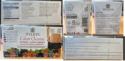 Hyleys Colon Cleanse Tea Assorted Flavors - 42 Tea Bags (1 Pack) HYLEYS uk supplements