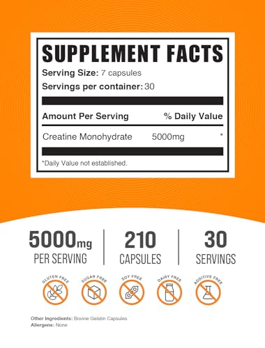BULKSUPPLEMENTS.COM Creatine Monohydrate Capsules - Micronized Creatine Monohy BULKSUPPLEMENTS.COM Au supplements