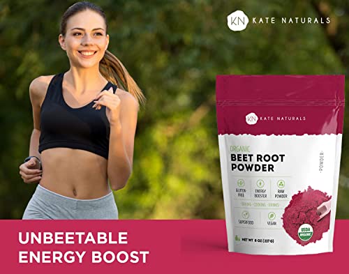 Kate Naturals Beet Root Powder for Baking & Smoothies (8oz) USDA Organic Beetroot Powder Kate Naturals Au supplements