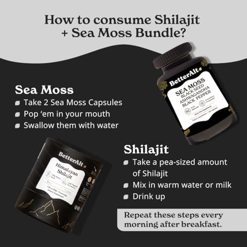 Better Alt Energy Duo with Pure Himalayan Shilajit Resin 30 gm & Sea Moss Capsules Better Alt Au supplements