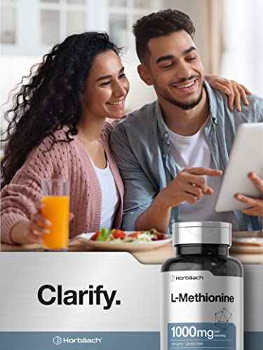 L Methionine 1000mg | 100 Capsules | Non-GMO, Gluten Free | Free Form Supplement Horbäach Au supplements