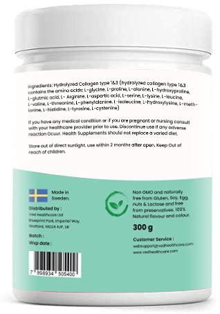 Collagen Peptides Powder Supplement, Support Joint, Bone, Skin, Muscles, Hair, Nail Growth Ved Au supplements