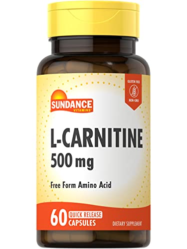 L-Carnitine 500mg | 60 Capsules | Free Form Amino Acid | Non-GMO and Gluten Free Sundance Au supplements