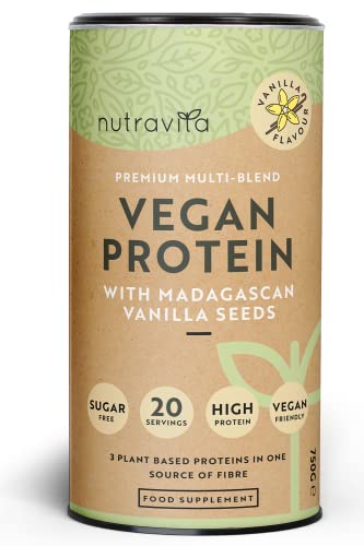 Vegan Protein Powder - Vanilla Flavour - Plant-Based High Protein Powder - 25g Protein per 36g Serving Nutravita Au supplements
