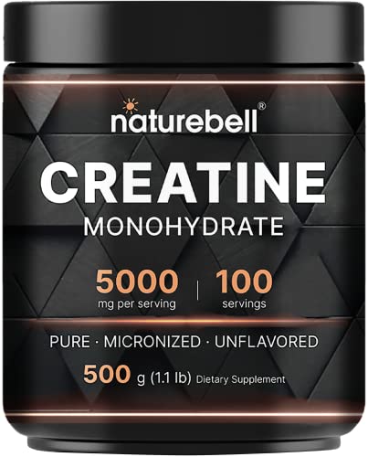 NatureBell Creatine Monohydrate Powder 500 Grams, 5000mg Per Serving NatureBell Au supplements