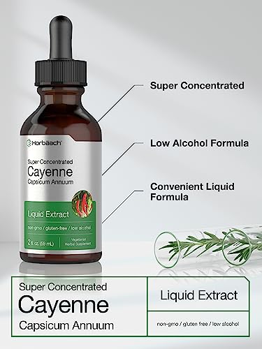 Cayenne Pepper Liquid Extract | 2 fl oz | Vegetarian, Non-GMO, Gluten Free Supplement Horbäach Au supplements