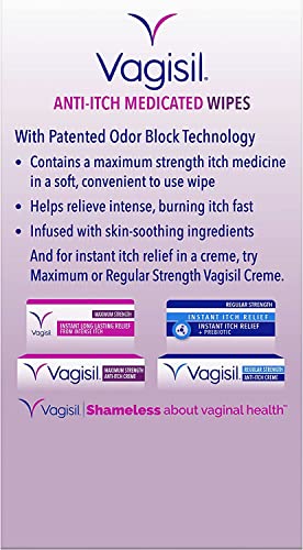 Vagisil Anti-Itch Medicated Wipes, Maximum Strength 12 ea (Pack of 6) Vagisil Au supplements