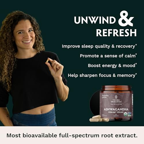 TRIBE ORGANICS Vegan Ashwagandha KSM 66 Pure Organic Root Powder Extract Ayurvedi TRIBE ORGANICS Au supplements