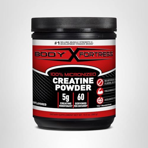 Body Fortress 100% Creatine Monohydrate Powder - Unflavored Micronized Creatine Supplement for Muscle Growth, Strength & Recovery, Pre Workout & Post Workout for Women and Men - 5g Per Scoop Body Fortress Au supplements