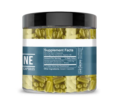 Earthborn Elements Berberine 200 Capsules, Pure & Undiluted, No Additives Earthborn Elements Au supplements
