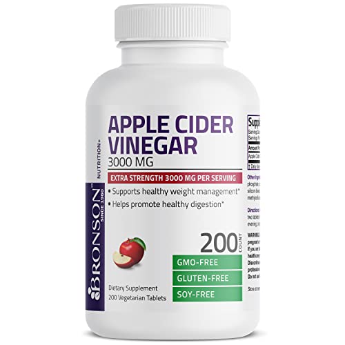 Bronson Apple Cider Vinegar 3000 MG per Serving Extra Strength - Non-GMO, 200 Vegetarian Bronson Au supplements