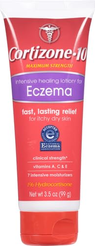 Cortizone-10 Maximum Strength Intensive Healing Itch Relief Lotion for Eczema, 1% Hydrocortisone, Fast-Acting, Anti-Itch Cream for Minor Skin Irritations, Rashes and Inflammation Due to Eczema, 3.5 oz Cortizone 10 Au supplements
