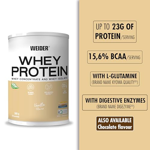 Weider Whey Protein (300g) Vanilla Flavour. Whey Protein from Concentrate and Isolate Weider Au supplements