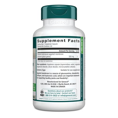 Genacol Ovoflex – Natural Eggshell Membrane Supplement, Support Healthy Joints & Flexibility, Vegetarian Solution for Joint Care, Results in 7 Days, Value Pack, 60 Capsules (60-Day Supply) Genacol Au supplements