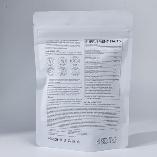 chenyayun Lymphatic Drainage Supplements, 240 Softfels, 21-in-1 Natural Herbal Blends with Echinacea, Dandelion, Burdock Root for Lymph System, Immune Support, Cleanse, Less Swelling/Bloating chenyayun Au supplements