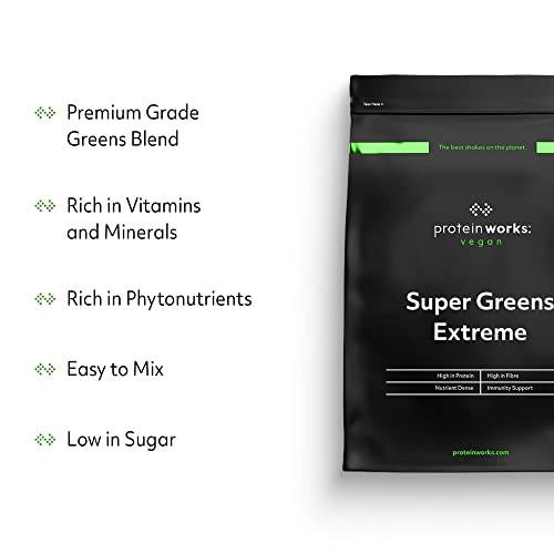 Protein Works Super Greens Extreme Powder , 156 Health Benefits , 41 Active Ingredients , Vegan Protein Works Au supplements