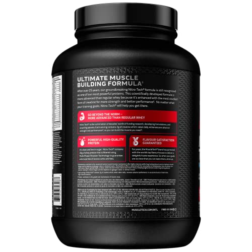 MuscleTech NitroTech Whey Protein Powder, Muscle Maintenance & Growth, Whey Isolate Protein Muscletech Au supplements