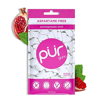 PUR Gum | Aspartame Free Chewing Gum | 100% Xylitol | Natural Pomegranate PUR Au supplements