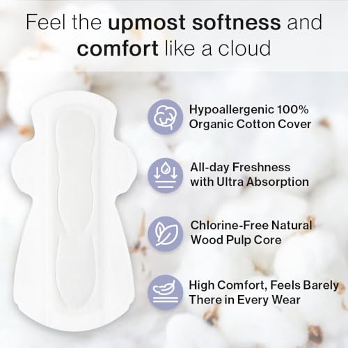 SANDIS Feminine Pad for Women - Large 48 Count 100% Organic Cotton Ultra Thin with Wings SANDIS Au supplements