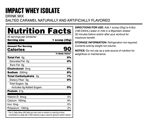 Myprotein Impact Whey Isolate Protein Powder (Caramel, 2.2 Pound (Pack of 1)) Myprotein Au supplements