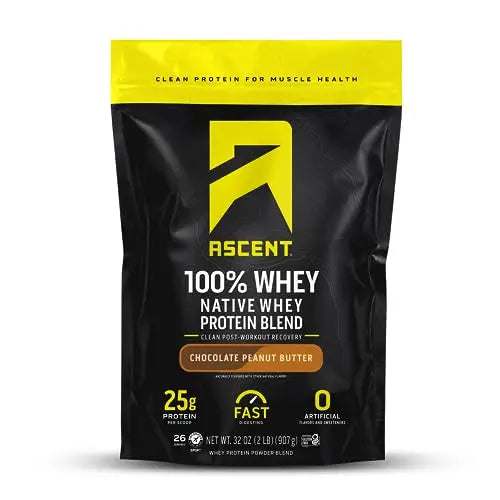Ascent 100% Whey Protein Powder - Post Workout Whey Protein Isolate, Zero Artificial AscentAU supplements