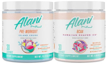 Alani Nu Island Crush Pre Workout and BCAA Hawaiian Shaved Ice Post Workout Powder Alani Nu Au supplements
