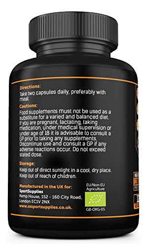 Organic Turmeric Capsules High Strength and Black Pepper with Active Curcumin SS Sport Supplies Au supplements