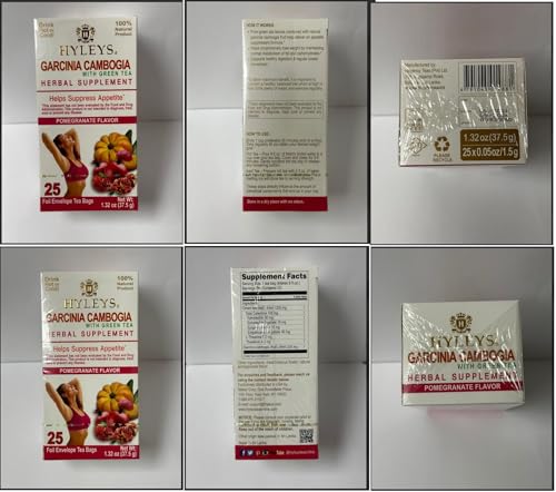 Hyleys Tea Garcinia Cambogia Green Tea with Pomegranate Flavor - 25 Tea Bags Hyleys Tea Au supplements