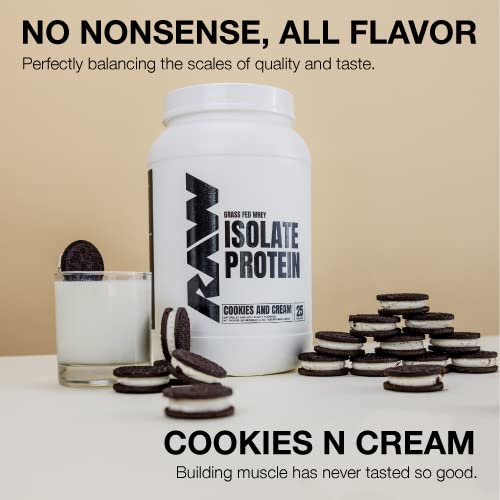 RAW Whey Isolate Protein Powder, Cookies N Cream - 100% Grass-Fed Sports Nutrition RAW Au supplements