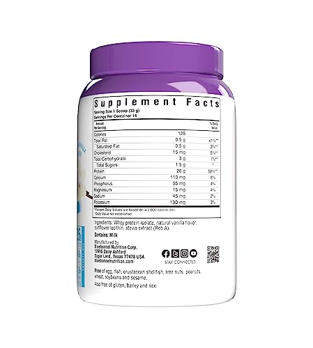 Bluebonnet Nutrition Whey Protein Isolate Powder, 14 Serving, Vanilla, 1 lb Bluebonnet Au supplements