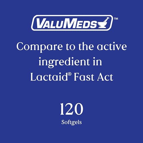 ValuMeds Fast Acting Dairy Relief Lactose Enzymes, 120 Softgels, Help Prevent Gas ValuMeds Au supplements