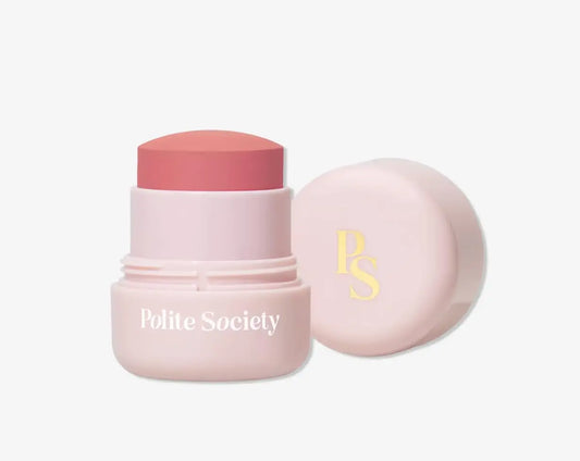 Polite Society Polite Pops Powder Blush Stick, Hybrid Cream to Powder Formula, Buildable Color with Coastal Plant and Vitamin E,Paris baby pink Aus HealthcareAU supplements