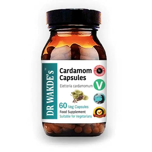 DR WAKDE'S Cardamom Capsules (60 Veg Caps, Plant-Based Supplement, Ayurvedic Herb, All Natural, Vegan) DR WAKDE's Au supplements
