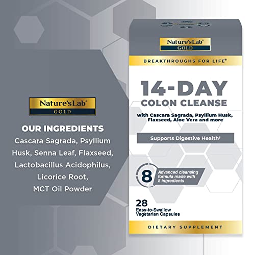Nature's Lab Gold 14 Day Colon Cleanse* - Blend of Probiotics, Fiber, Flavonoids Nature's Lab Au supplements