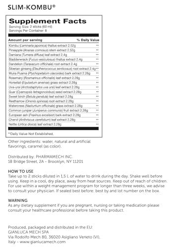 Gianluca Mech - Slim-Kombu, Keto Compliant Slimming Tonic, Gluten Free Dietary Supplement GIANLUCA MECH SpA Au supplements