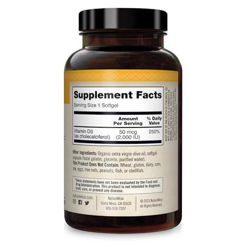 NatureWise Vitamin D3 2000iu (50 mcg) Healthy Muscle Function, and Immune Support NatureWise Au supplements