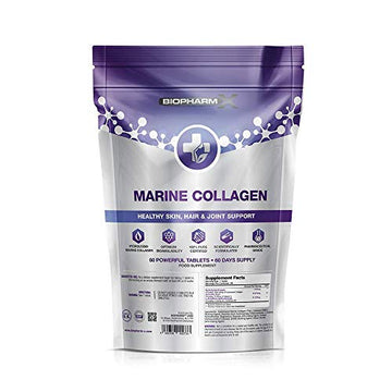 Marine Collagen 1000mg Tablets + Vitamin C (2 Month Supply / 60 High Strength Capsules) Biopharm-X Au supplements