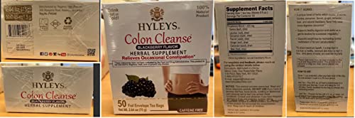 Hyleys Colon Cleanse Tea Blackberry Flavor - 50 Tea Bags (1 Pack) HYLEYS Au supplements