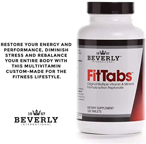 Beverly International Fit Tabs Daily Multi-Vitamin/Mineral with Iron Peptonate,120 Tablets. (30 Servings) Notice The Difference Beverly International Au supplements