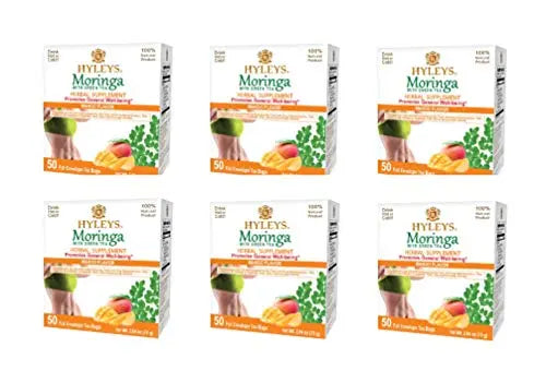 Hyleys Tea Moringa Oleifera with Mango Flavor - 50 Tea Bags (6 Pack - 300 Tea Bags total) (Miracle Tree Tea) HYLEYS uk supplements