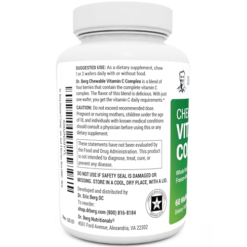 Dr. Berg's Vitamin C Complex Whole Food (60 Chewable) 100% Natural Vitamin C from Dr. Berg Nutritionals Au supplements